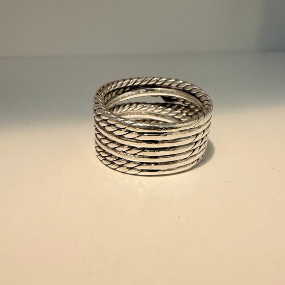 David Yurman | Double X Crossover Ring with Gold | Size 7.5 - Picture 4 of 6